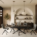 Oxford  black with black marble top with larkin white   chair