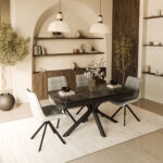 Oxford  black with black marble top with larkin white   chair - Image 3