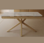OXFORD BEECH EXTENDABLE DINING TABLE WHITE - Image 4
