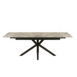 OXFORD BLACK EXTENDABLE DINING TABLE GREY TOP - Image 5