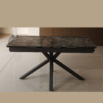 Oxford  black with black marble top with larkin white   chair - Image 4
