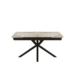 OXFORD BLACK EXTENDABLE DINING TABLE GREY TOP - Image 4