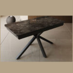 Oxford  black with black marble top with larkin white   chair - Image 5