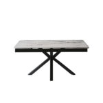 OXFORD BLACK EXTENDABLE DINING TABLE WHITE TOP - Image 5