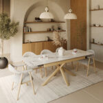 OXFORD BEECH EXTENDABLE DINING TABLE WHITE - Image 2