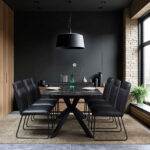 URBAN LMANI EXTENDABLE CROSS BASE DINING TABLE SET - Image 2