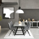 Douglas extendable dinning table set grey - Image 2