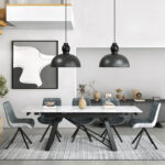 Douglas extending dining table set white