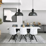 Douglas extending dining table set white - Image 2