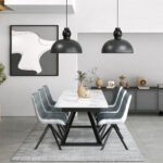 Douglas extending dining table set white - Image 3