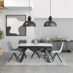 Douglas extending dining table set white - Image 4